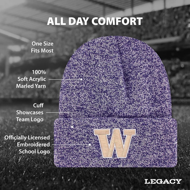 Legacy NCAA Officially Licensed Ribbed Knit Cuff Beanie, Unisex, One Size Fits Most - Image 2